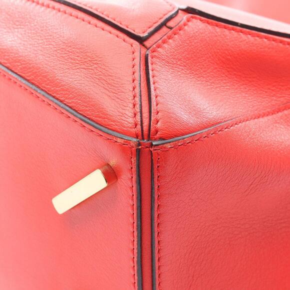 LOEWE Puzzle Bag Medium Handbag Leather Women's Red - Picture 7 of 15